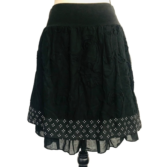 Joe B Dresses & Skirts - Joe B Black Layered Knee Length Skirt